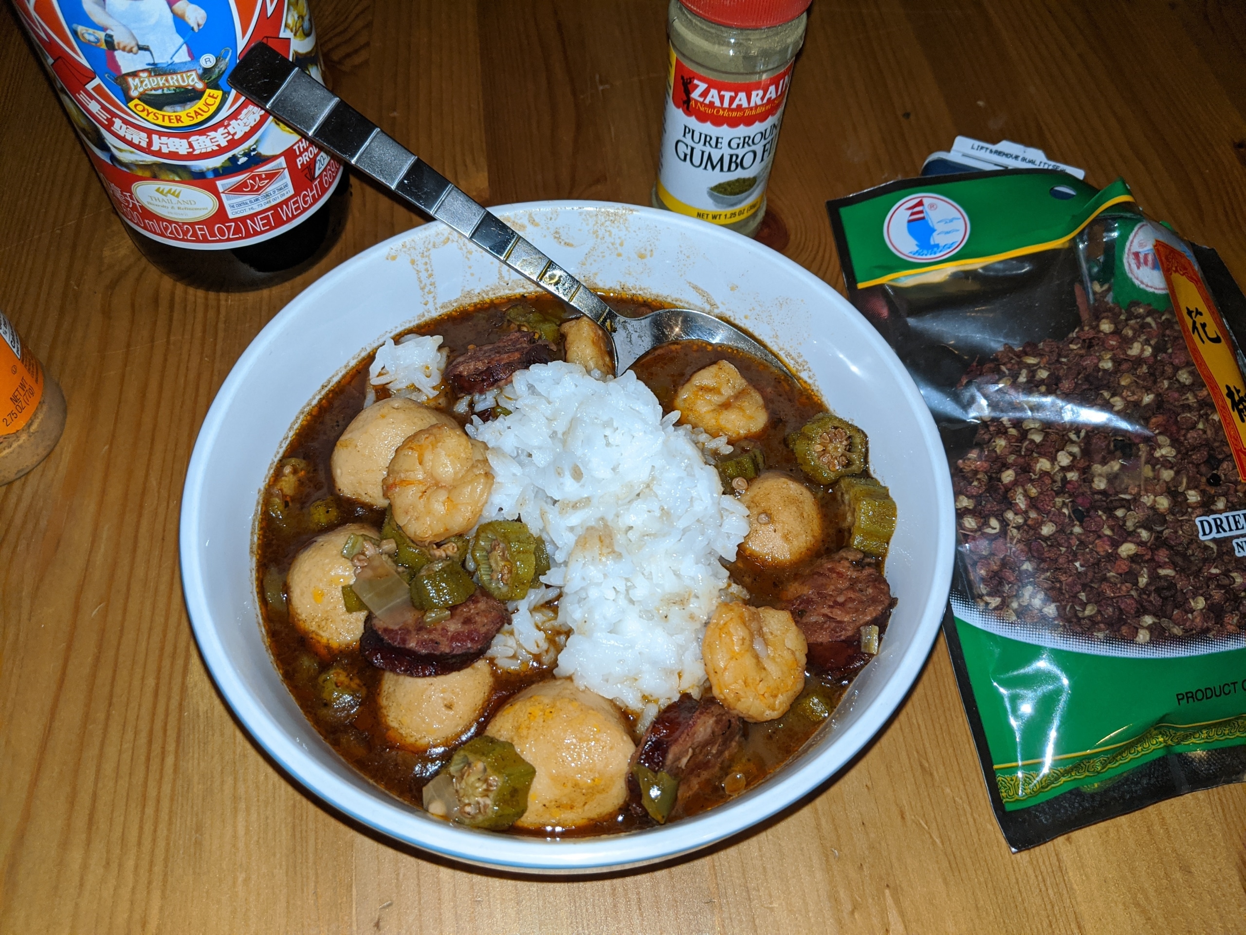 Finished cajun chinese gumbo recipe