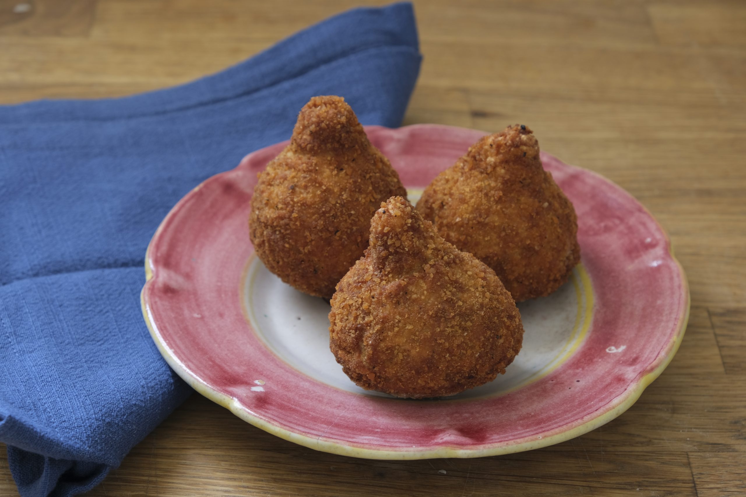 A small plate of coxinhas
